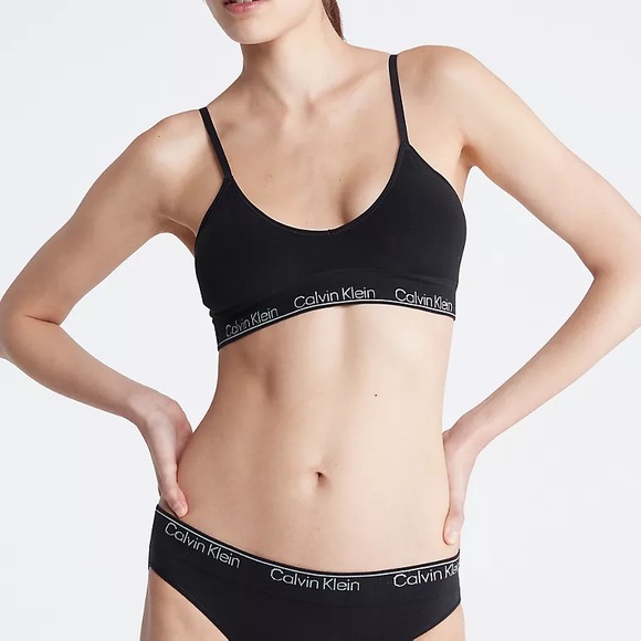 CALVIN KLEIN Naturals Modern Seamless Triangle Bralette Size Medium - Picture 2 of 9